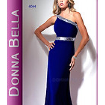 Donna Bella One Shoulder Evening Gown  Royal Blue